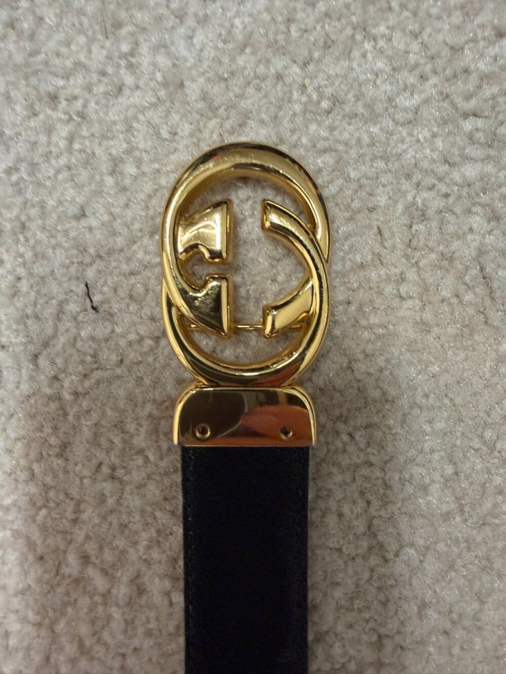 VGUC Gucci Reversible Black Brown Leather Interlocking GG Belt 80/32 - Picture 3 of 10
